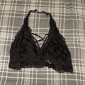 Victoria's Secret PINK Black Lace Halter Bralette